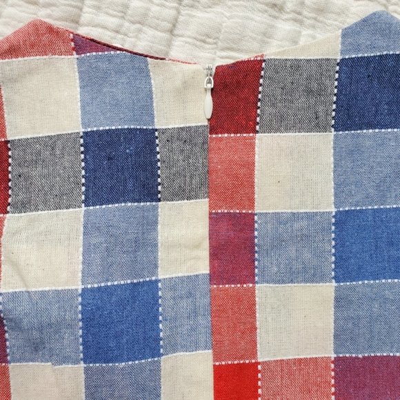 NWT Blue Red Grey Plaid Dress w Flower Pin Age 3 - Picture 8 of 11